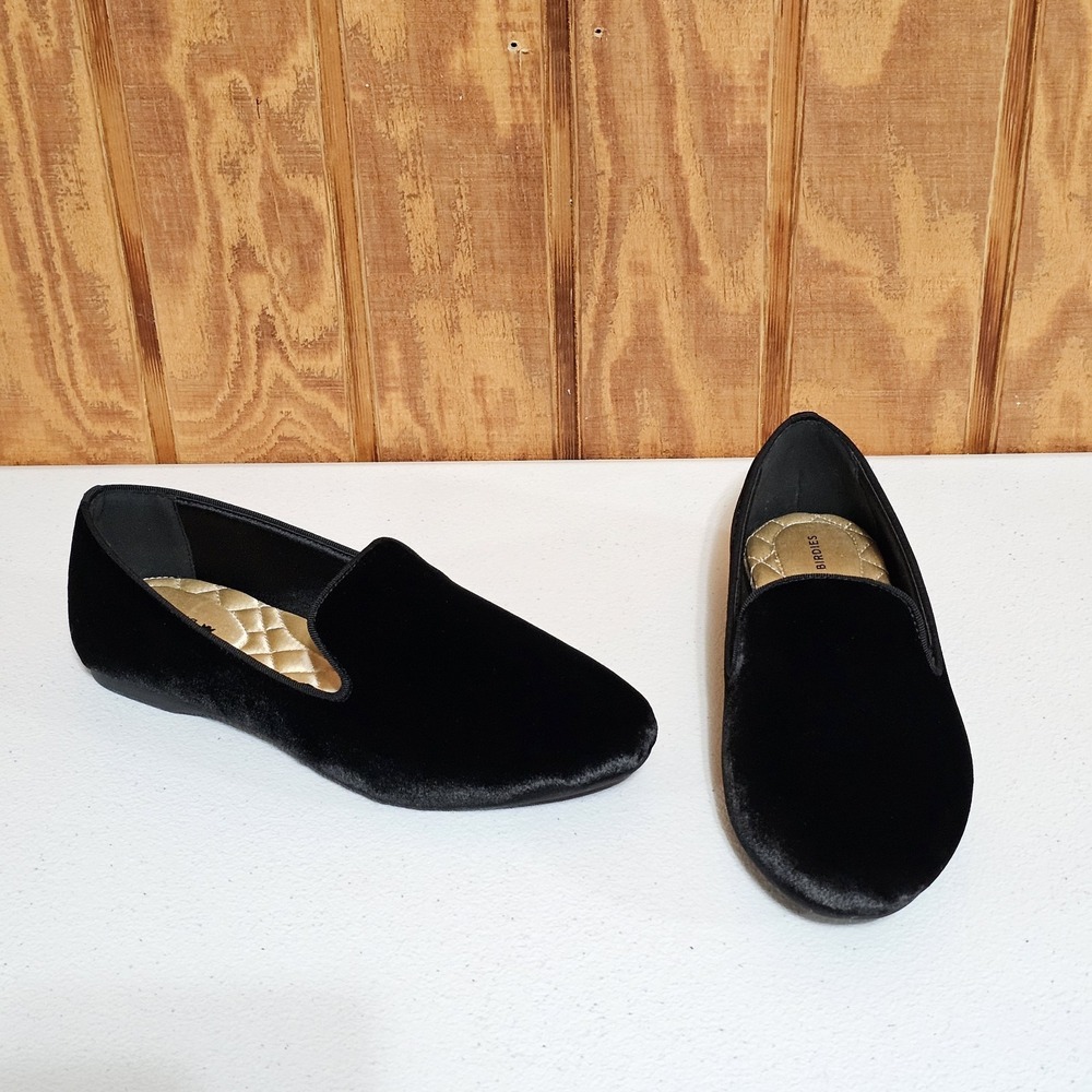 Birdies Black Velvet The Starling Shoes Loafers Women's 8‎ Flat Slip-on